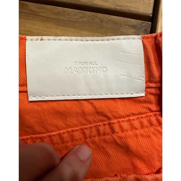 7 FOR ALL MANKIND Easy Ruby Cut Off Short Women's Size 24- Orange NWT - Picture 11 of 16